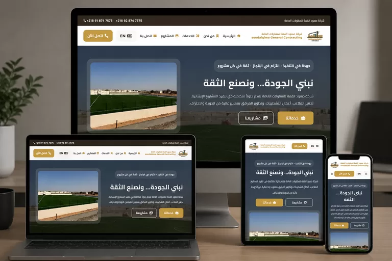 واجهة موقع تصميم وتطوير موقع صعود القمة من تنفيذ المبرمجة
