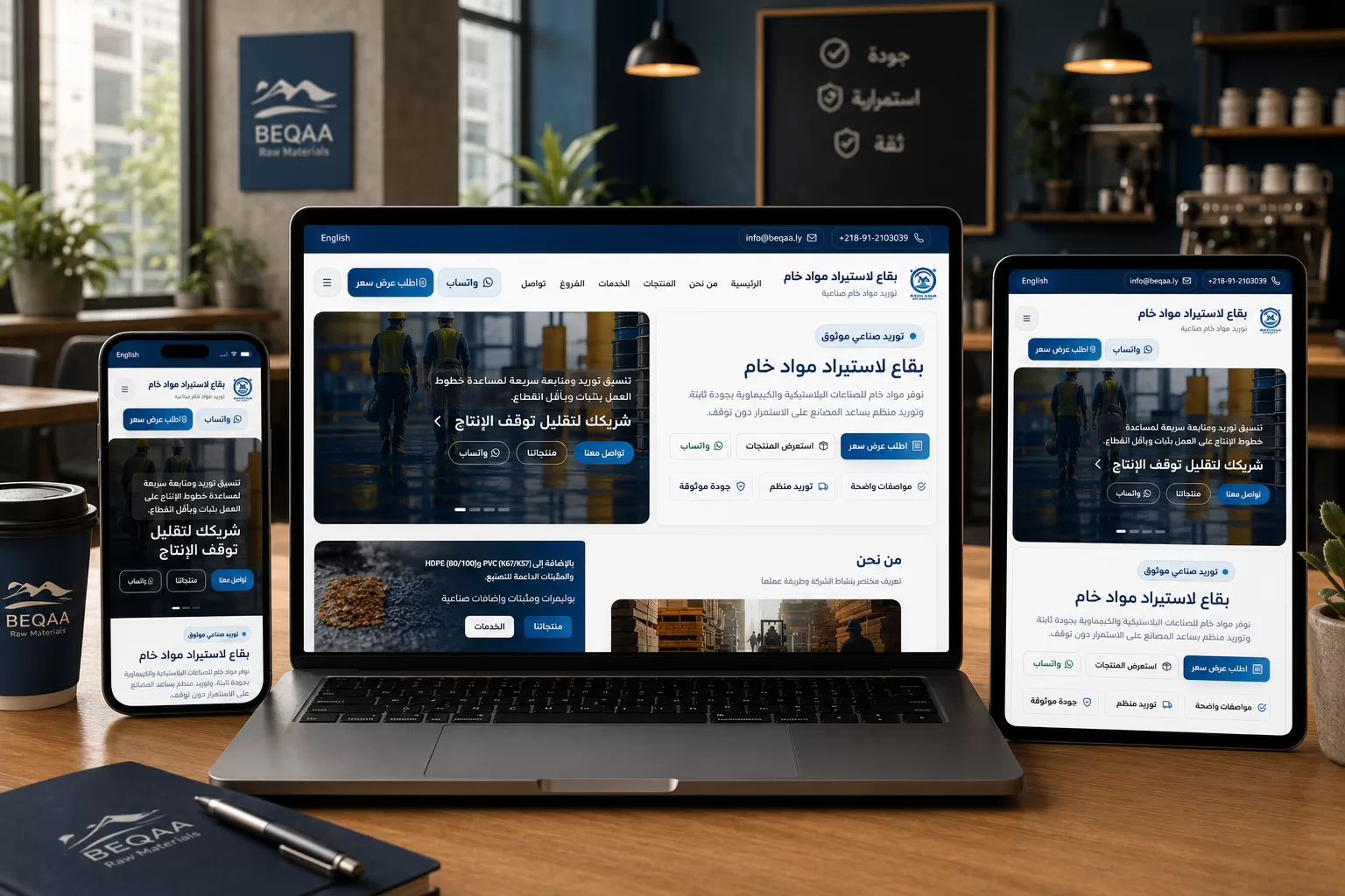 واجهة موقع تصميم وتطوير موقع بقاع من تنفيذ المبرمجة